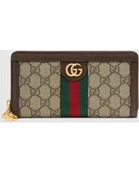 Gucci Blooms Zip Around GG Canvas Wallet Women Beige