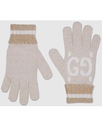 Gucci - GG Cashmere Lamé Gloves - Lyst