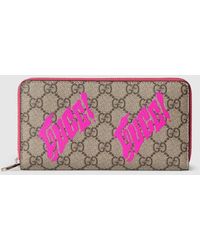 Gucci - Gg Monogram Brieftasche Mit Rundum-Rv Und Print - Lyst