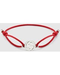 Gucci - Interlocking Cord Bracelet - Lyst