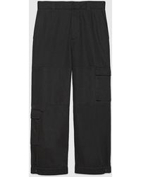 Gucci - Cotton Drill Cargo Trousers With Patch - Lyst