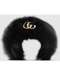 Gucci - Fuzzy Hair Band With Double G, Resin - Lyst