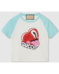 Gucci - Camiseta de Manga Corta de Punto de Algodón - Lyst