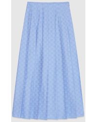 Gucci - GG Supreme Oxford Cotton Skirt - Lyst