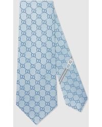 Gucci - Krawatte Mit GG Muster Aus Seide - Lyst