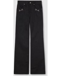 Gucci - Cotton Denim Pants With Horsebit Detail - Lyst