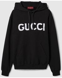 Gucci - Embroidered Logo Hoodie - Lyst