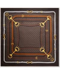 Gucci - Printed Gg Silk Twill Jacquard Carré, Silk - Lyst
