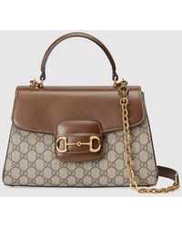 Gucci - Horsebit 1955 Medium Top Handle Bag, Gg Canvas - Lyst