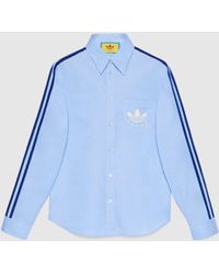Gucci Adidas x Hemd aus Oxford-Baumwolle - Blau