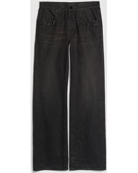 Gucci - Flared Cotton Denim Pants With Horsebit - Lyst