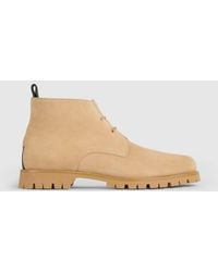 Gucci - Lace-Up Ankle Boot With Web, Suede - Lyst