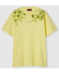 Gucci - Camiseta De Punto De Algodón Suave Estampado, Talla - Lyst