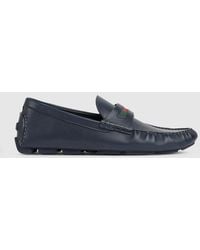 Gucci - Web Details Leather Loafers - Lyst