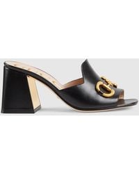 Gucci - Slide Sandal With Horsebit - Lyst