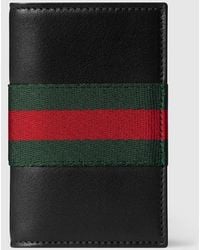 Gucci - Web Trademark Card Case, Leather - Lyst