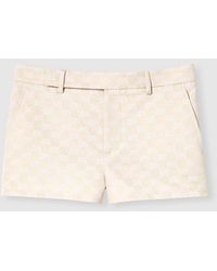Gucci - Gg Cotton Gabardine Shorts - Lyst