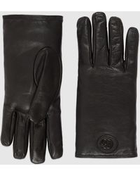 Gucci Doppel G Handschuhe aus Leder - Schwarz