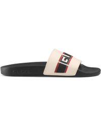 Gucci Stripe Rubber Slide Sandal - White