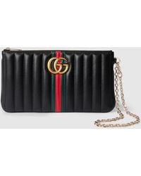 Gucci - Gg Marmont Pouch With Strap - Lyst