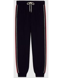Gucci - Wool Jersey Track Bottoms With Web - Lyst