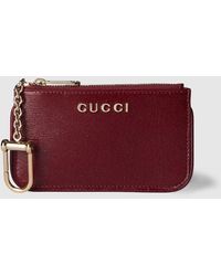 Gucci - Zip Key Pouch With Script - Lyst
