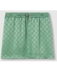 Gucci - Ggサテン ミニスカート, グリーン, ウェア - Lyst