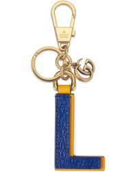 Gucci Schlüsselanhänger mit Buchstaben L - Blau