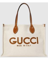 Gucci - Medium Tote Bag With Print - Lyst