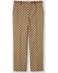 Gucci - ホースビット付き Ggキャンバス パンツ, ブラウン, ウェア - Lyst