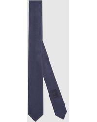 Gucci - Silk Tie With Double G Detail - Lyst