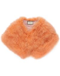 Gucci Ostrich Feather Cape - Orange