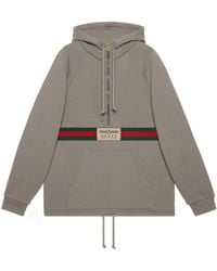 Gucci Web With Vintage Logo Sweatshirt - Gray