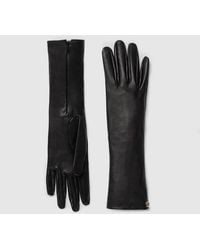 Gucci - Leather Gloves With Double G, Size 7+ Leather - Lyst