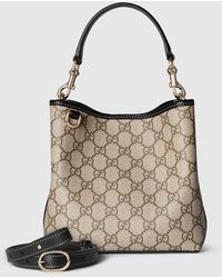 Gucci - Gg Emblem Small Bucket Bag, Gg Canvas - Lyst