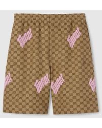 Gucci - Embroidered Canvas Linen Blend Shorts, Ready-To-Wear - Lyst