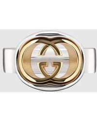 Gucci - Interlocking Cut-Out Ring, Size M, -Toned Metal - Lyst