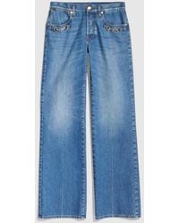 Gucci - Bootcut Cotton Denim Pants With Horsebit - Lyst