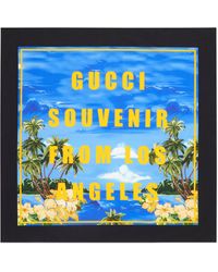 Gucci Pañuelo con estampado ' souvenir from los angeles' - Azul