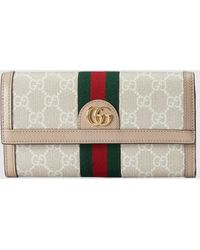 GUCCI GG Supreme Monogram Moon Calfskin Padlock Continental Chain Wallet  Beige Ebony Hibiscus Red New Rosette 1297630