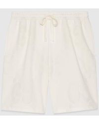 Gucci - GG Flocked Print Cotton Shorts - Lyst