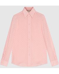 Gucci - Camisa de Crepé de Seda con GG - Lyst