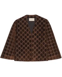 Gucci GG Velvet Cape - Brown