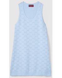 Gucci - Gg Cotton Jacquard Mini Dress - Lyst