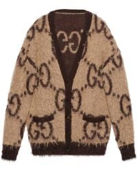 Gucci Cárdigan de lana de angora con GG reversible - Neutro