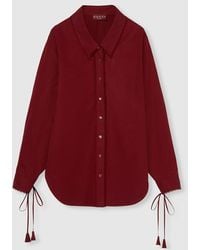 Gucci - タイ付き コットンポプリン シャツ, ボルドー, ウェア - Lyst