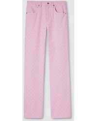 Gucci - Dyed Gg Cotton Denim Jacquard Pants - Lyst