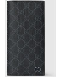Gucci - Cartera Larga Con Gg E Interior Gris - Lyst