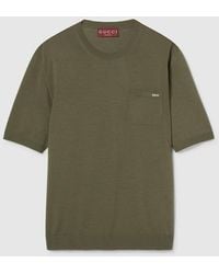 Gucci - インターシャ ファインウールニット トップ, グリーン, ウェア - Lyst