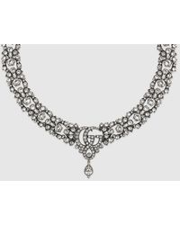 Gucci - Gg Marmont Crystal Choker Necklace - Lyst